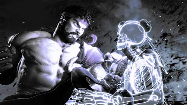 Ryu chin punch skeleton showing